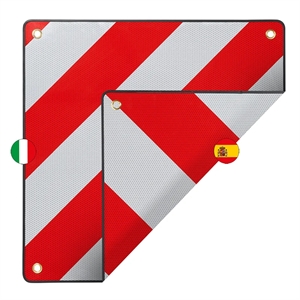 Aluminium-Warntafel Italien/Spanien 2 in 1