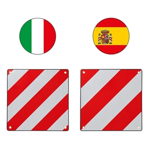 Aluminium-Warntafel Italien/Spanien 2 in 1