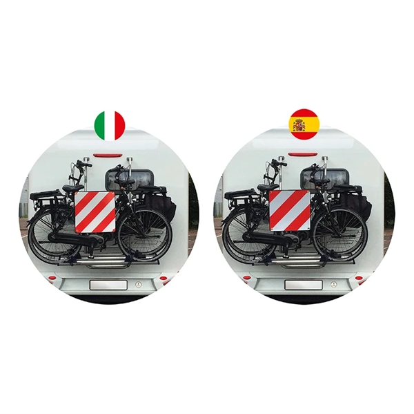 Aluminium-Warntafel Italien/Spanien 2 in 1