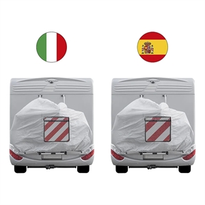 Aluminium-Warntafel Italien/Spanien 2 in 1
