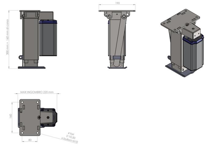 Carbest automatische Nivellierung AutoLift Stützbeine, Set à 4 Stk. Wählen Sie ein Adapterset!