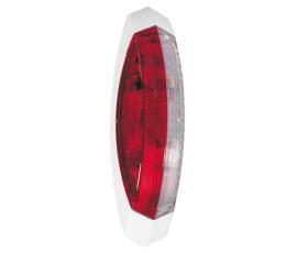 Skizze Licht rot / weiß, links weiße Grundplatte, 122,2x39,2x28,6mm