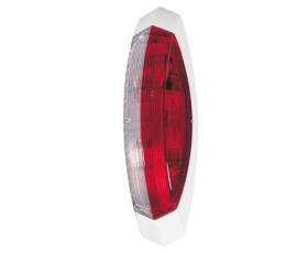 Skizzenleuchte rot / weiß, rechts weiße Grundplatte, 122,2x39,2x28,6mm