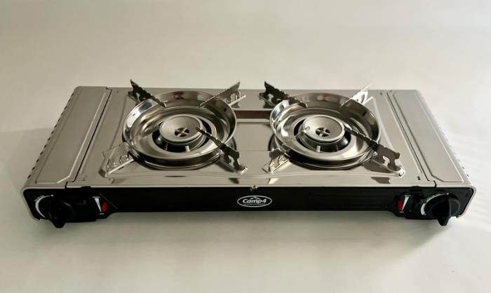 Camp 4 Gaskartuschenkocher GOURMET 2 Brenner mit Zündsicherung