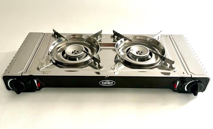 Camp 4 Gaskartuschenkocher GOURMET 2 Brenner mit Zündsicherung