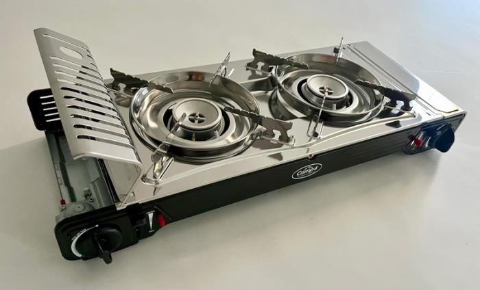 Camp 4 Gaskartuschenkocher GOURMET 2 Brenner mit Zündsicherung