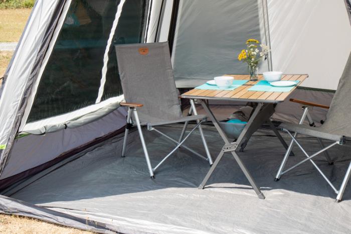 Camp4 Bambustisch mit Netz, dunkler Aluminiumrahmen