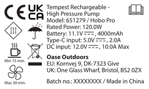 Wiederaufladbare Hochdruckpumpe Outwell Tempest