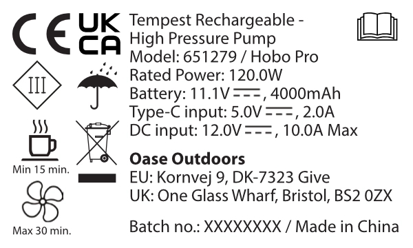 Wiederaufladbare Hochdruckpumpe Outwell Tempest