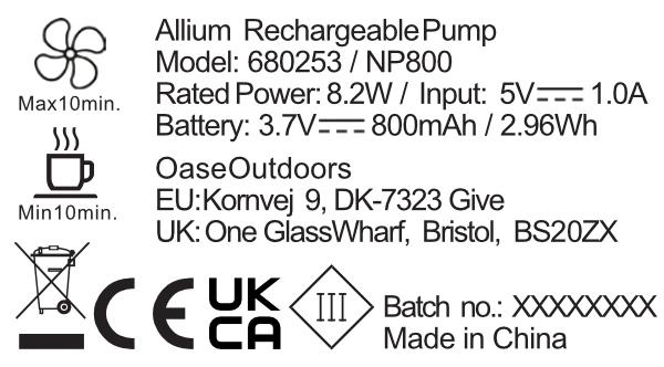 Wiederaufladbare Easy Camp Allium-Pumpe